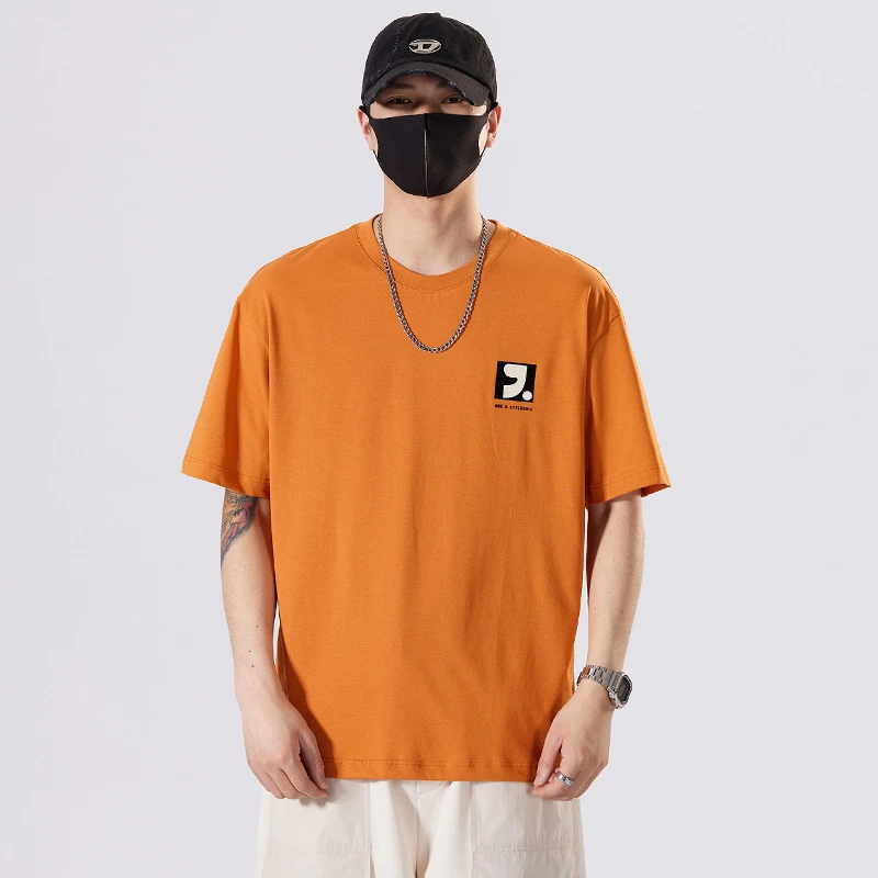 夏季舒适百搭宽松爆款男士短袖圆领简约时尚半袖T恤字母印花75188