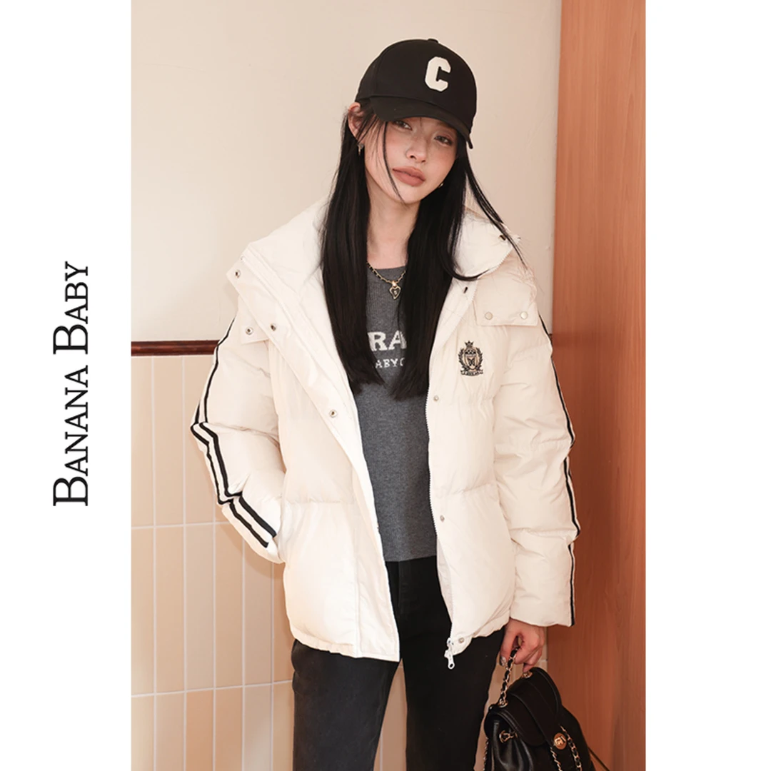 BANANA BABY甜酷学院风羽绒服女显瘦简约休闲保暖外套D234YR692