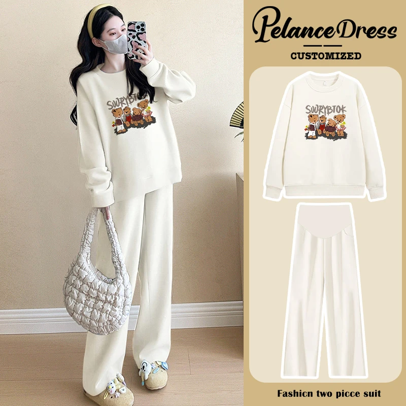 孕妇装秋冬装时尚2025新款宽松卫衣套装春秋长袖上衣休闲两件套潮