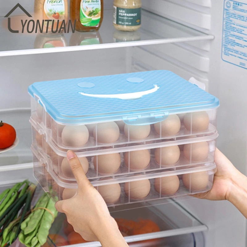 YonTuan/勇团透明家用大容量鸡蛋盒防挤压户外露营盒装鸡蛋收纳盒