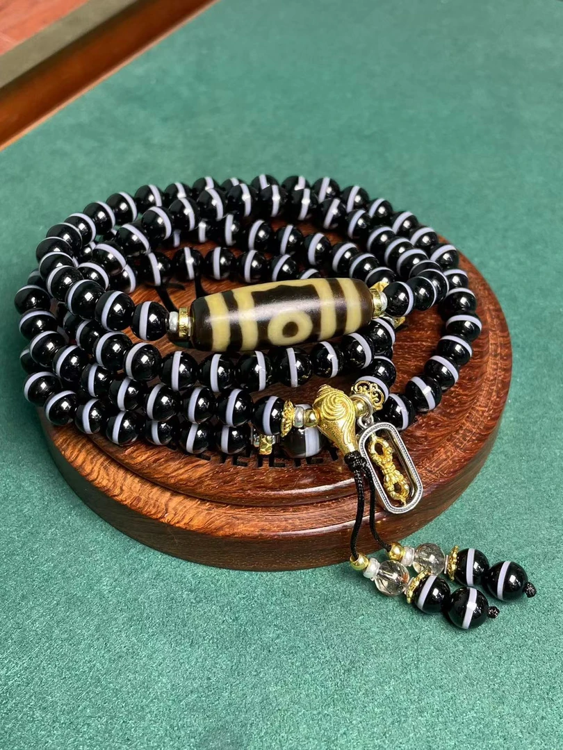 小青｜手工设计药师大p三y玛瑙108项链