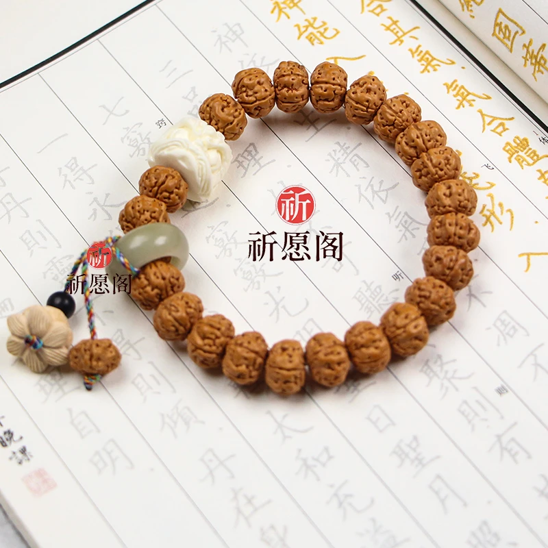 狮来云转 树王小金刚醒狮莲花手持手串新中式国风男女盘玩串