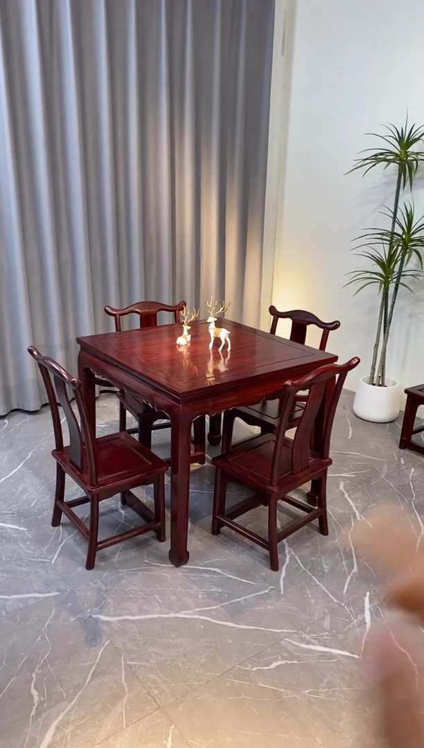 【闪购商品】黑酸枝木类成套家具方桌五件套