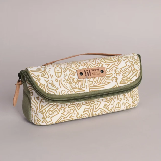 新款玩物PC112笔袋涂鸦文艺范大容量学生用文具盒夜光个性创意