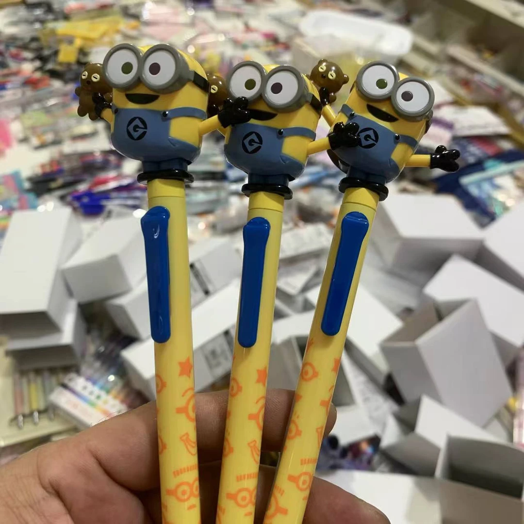 环球影城代购小黄人摇头笔异形笔头中油笔