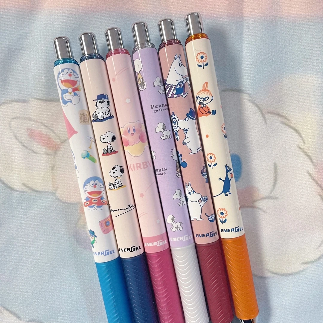 日本派通pentel新款哆啦A梦史努比姆明限定中性笔星之卡比黑笔008