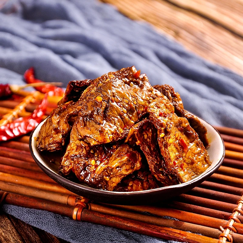 晓姚妈妈菜开袋恩施手撕素牛排220g袋装五香味麻辣味即食