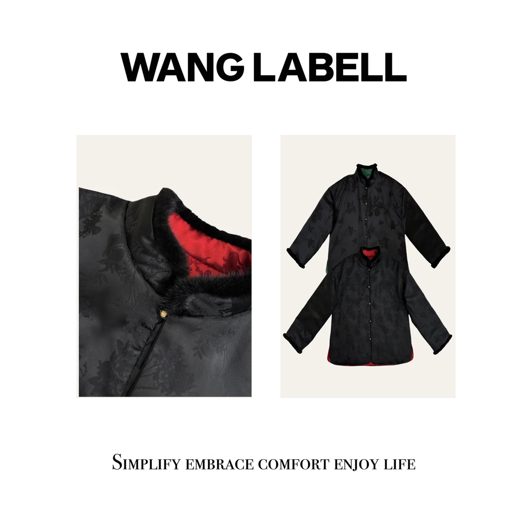 【王斌家】 |  “梅兰竹菊” 丝毛提花水貂毛立领双面鹅绒服