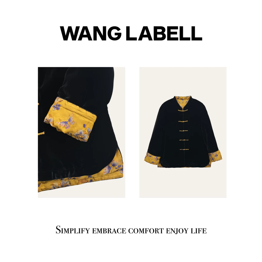 【王斌家】 |   “蝶舞海棠” 香云纱丝绒外套（建议干洗）