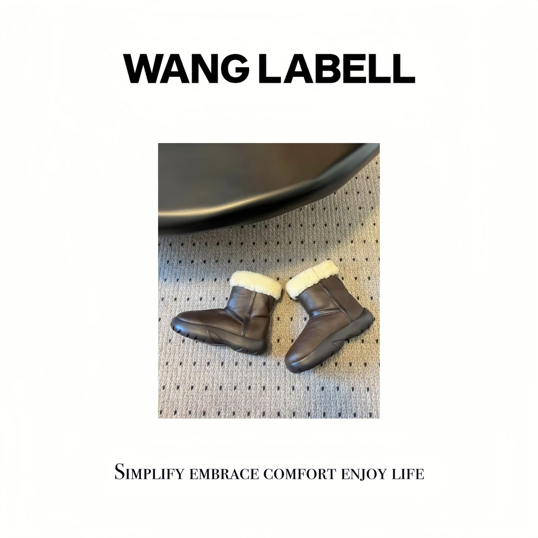 【王斌家】 |   热可可羊皮毛雪地靴   软底百搭保暖真皮加绒