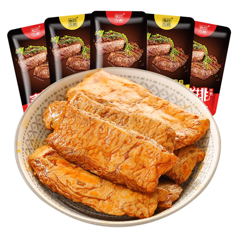 食在过瘾手撕素牛排100包素肉豆干办公室解馋零食