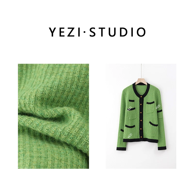 【绿野仙踪】 金花扣绿色小香风开衫24319134-10/23