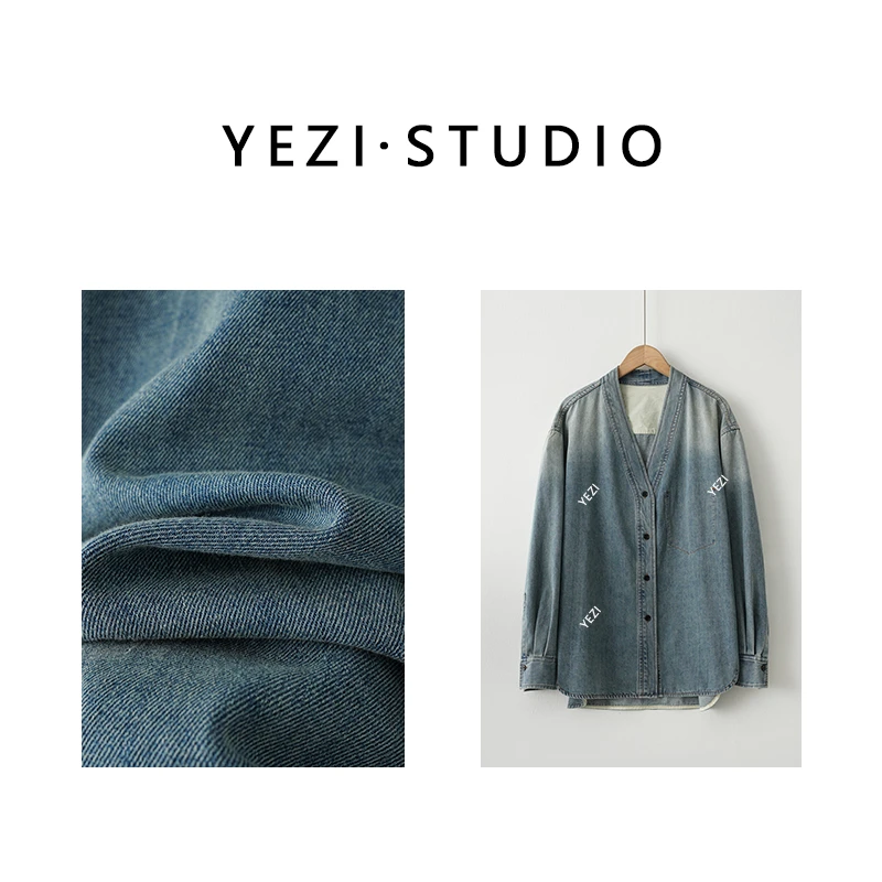 【东方美学】东方感V领设计棉质牛仔外套24316275-8/27