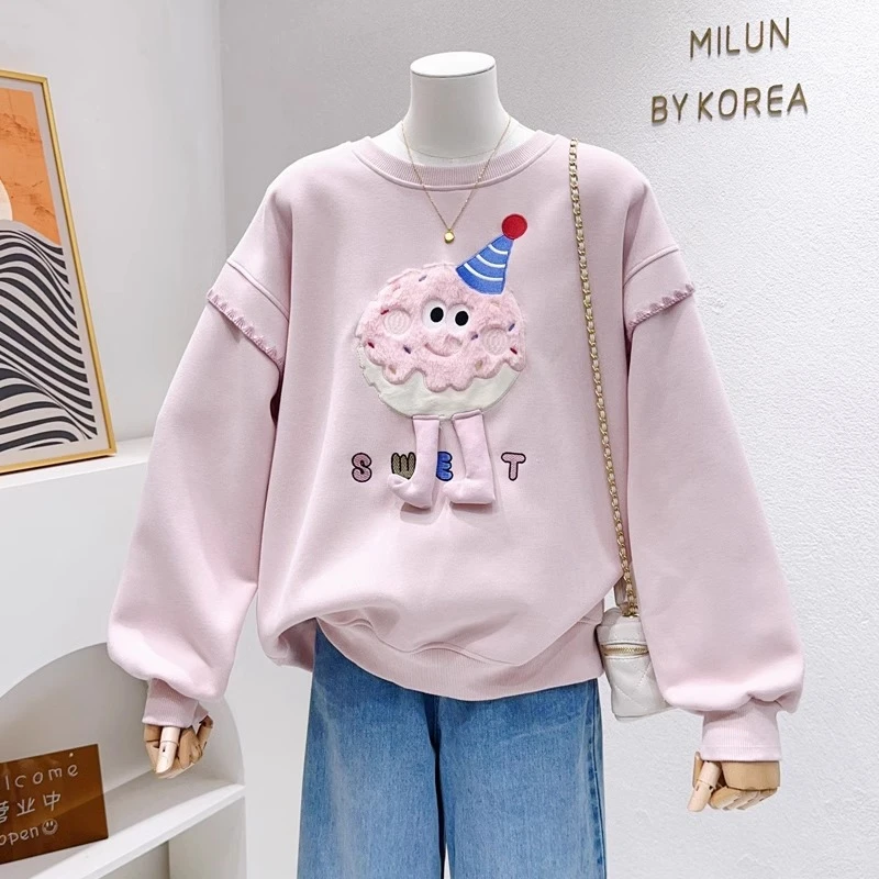 女童春秋卫衣2025新款洋气时髦薄款套头衫中大童女孩衣服休闲上衣