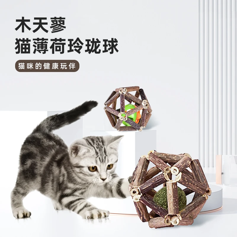 宠贝天舔舔乐猫咪玩具猫薄荷玲珑球木天蓼磨牙洁齿耐咬猫咪磨牙球