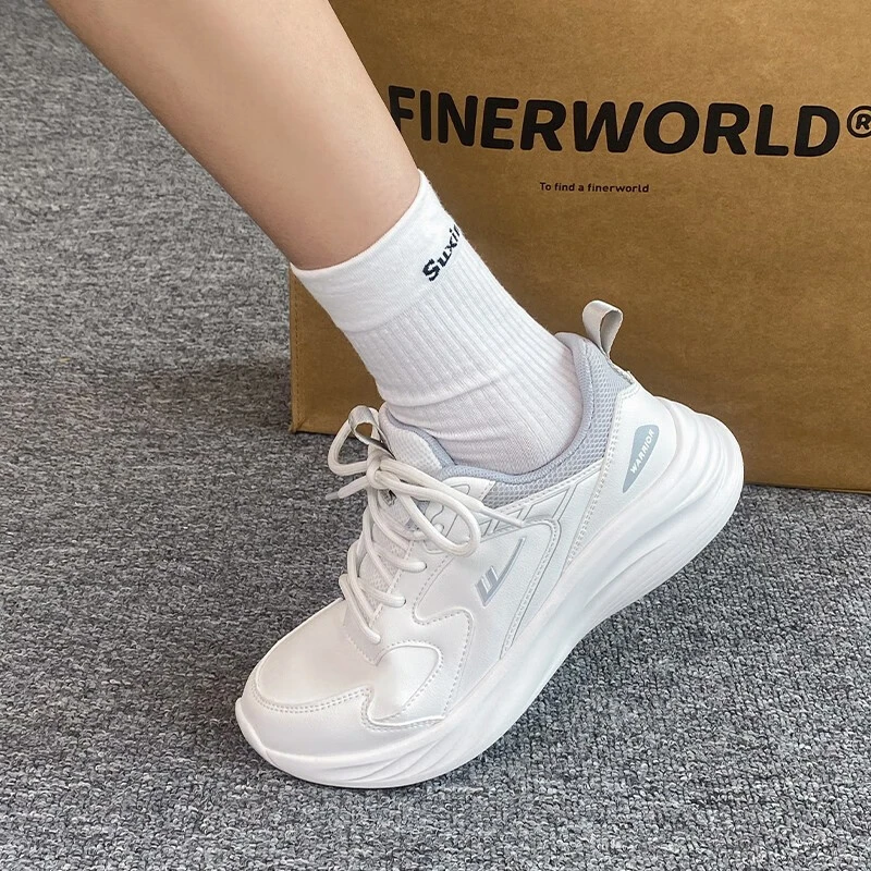 回力女鞋2025新款软底百搭皮面鞋子情侣厚底轻便减震运动鞋0378