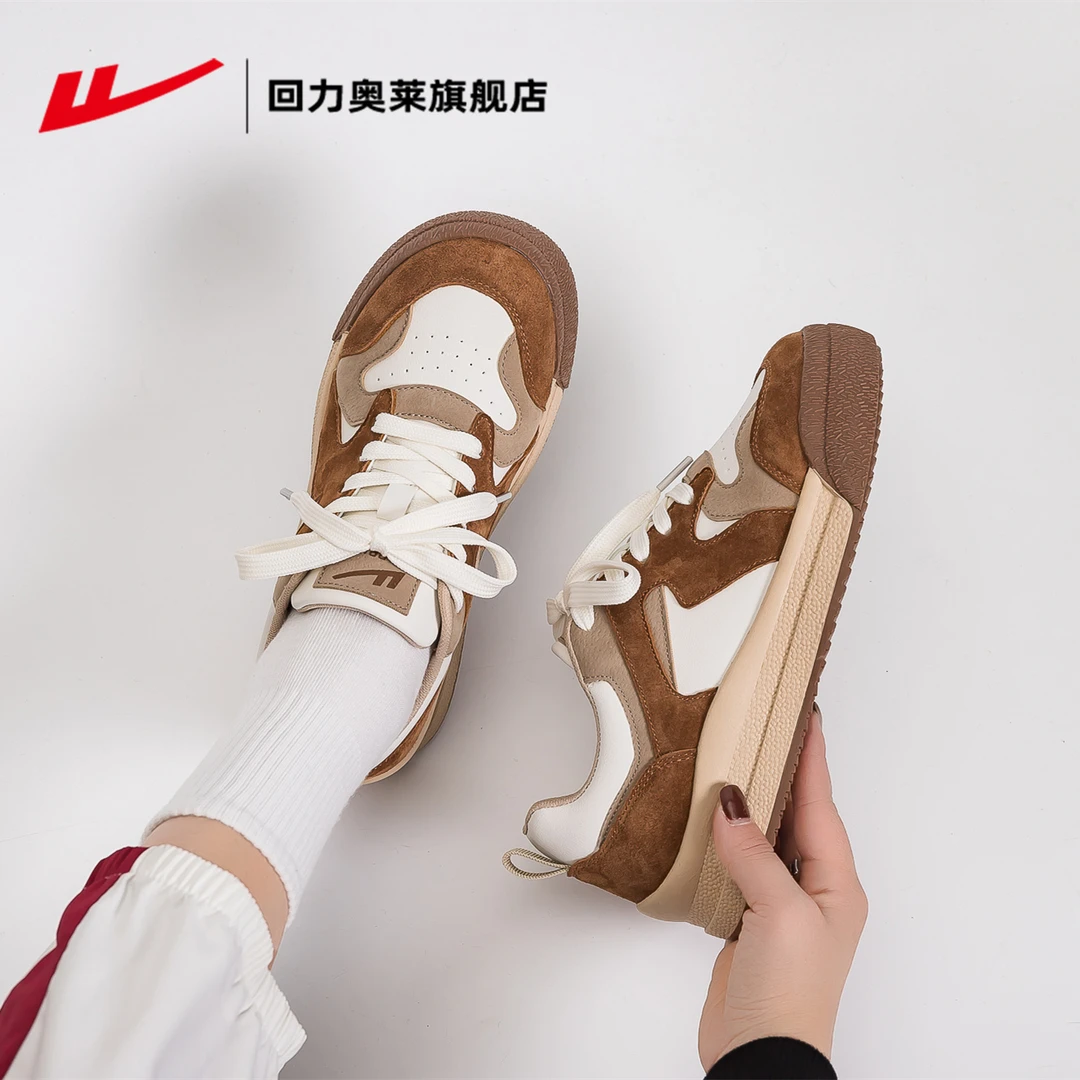 Warrior/回力2024秋季新款女鞋小脏橘透气休闲百搭厚底大头德训鞋