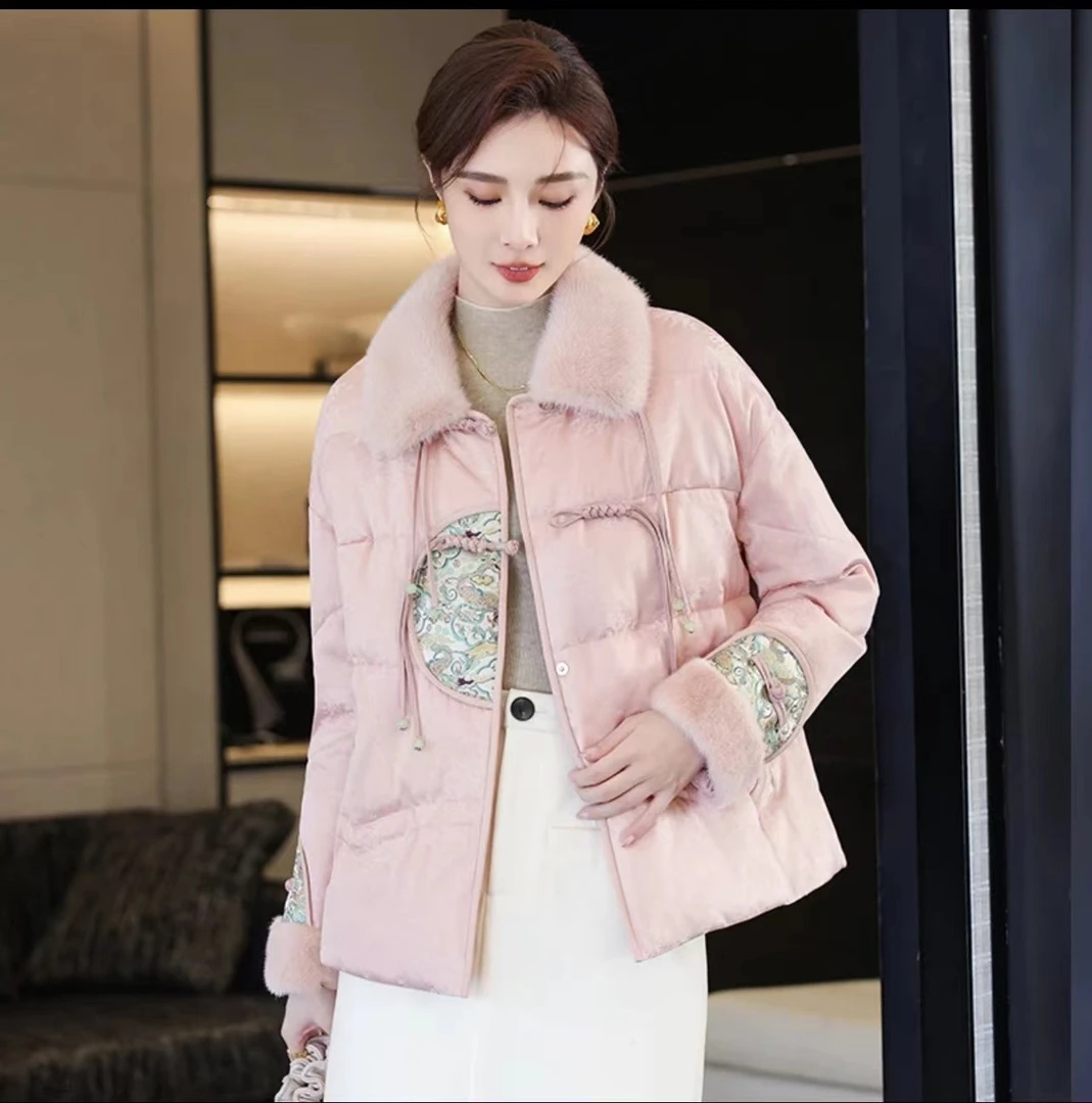 网红常规款棉服立领小香风棉衣女士短款冬季大毛领保暖女女装韩版