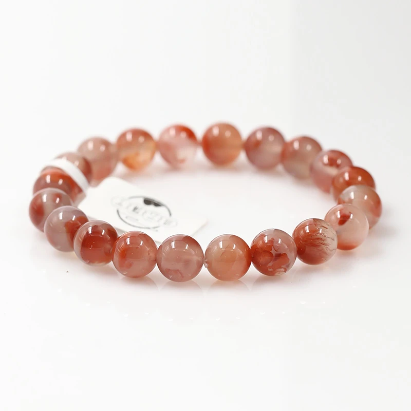 南红玛瑙冰飘单圈手串手链/原矿无优化川料百搭素圈时尚精美简约