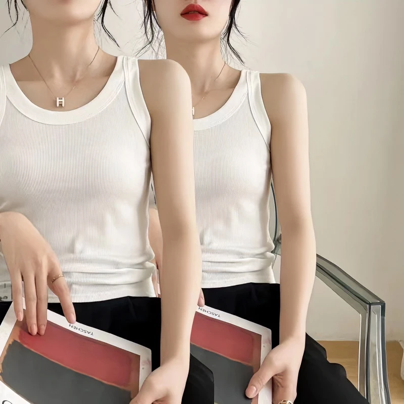 2024春季新款女士宽边背心无袖打底