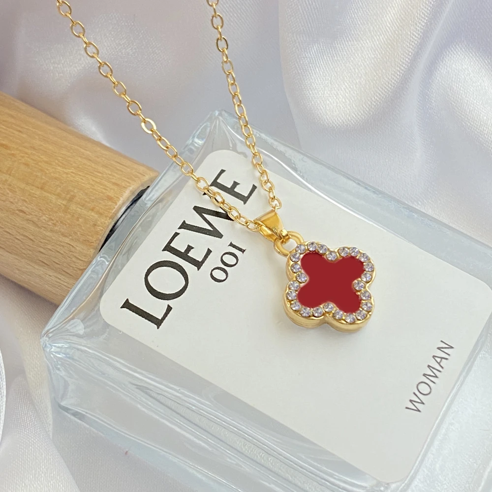 合金项链 四叶草幸运项链ins风吊坠女