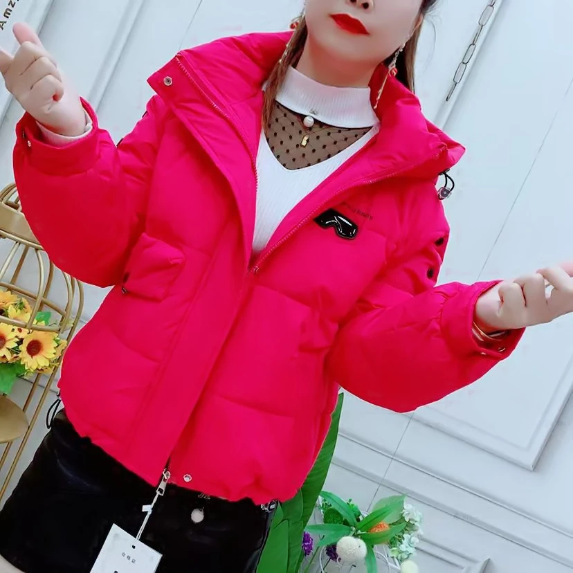 2024冬季新款时尚棉服甜美小个子连帽短款连帽棉袄百搭洋气外套女