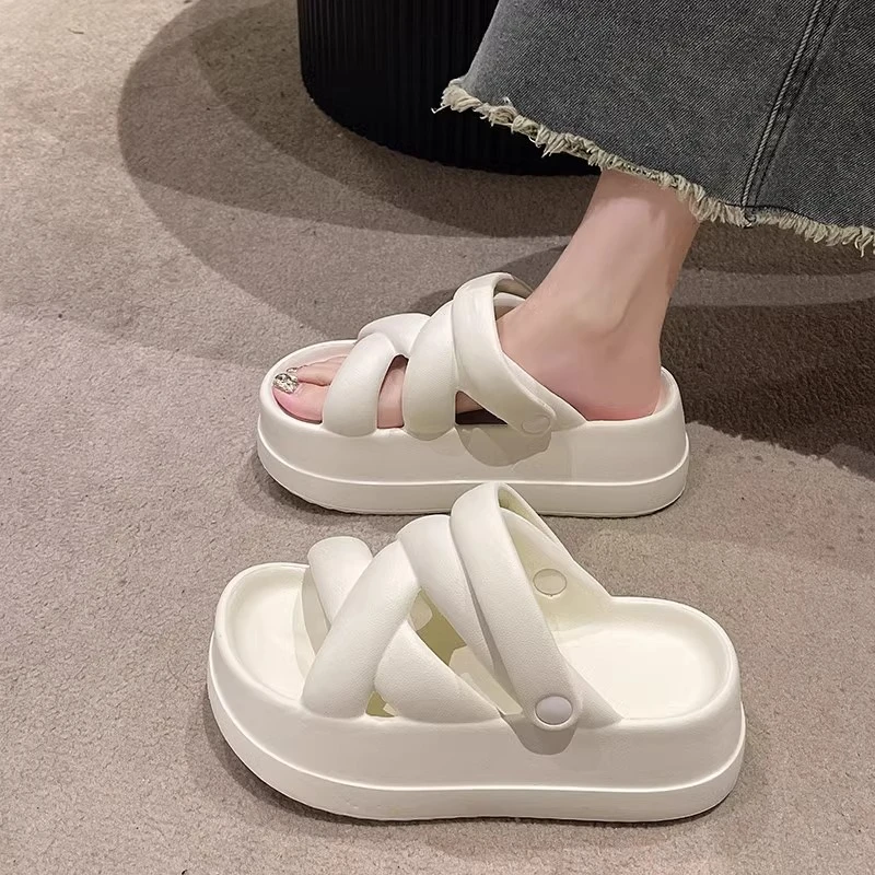 2024新款春季外穿eva配裙子沙滩凉拖时尚厚底踩屎感网红拖鞋女款