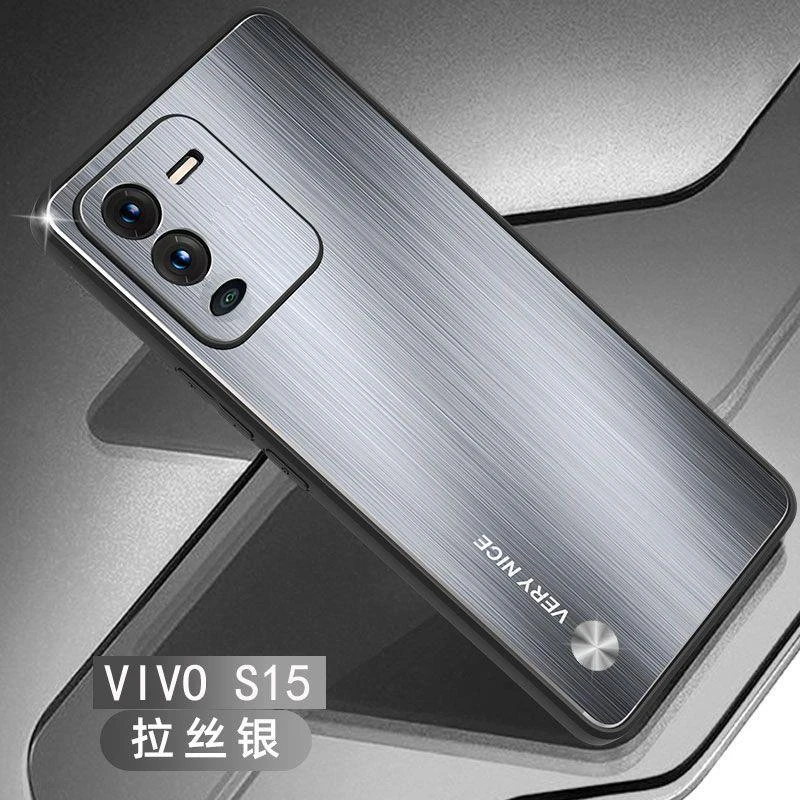 vivos15手机壳男金属拉丝s15pro镜头全包防摔S15新款保护套硬壳5g