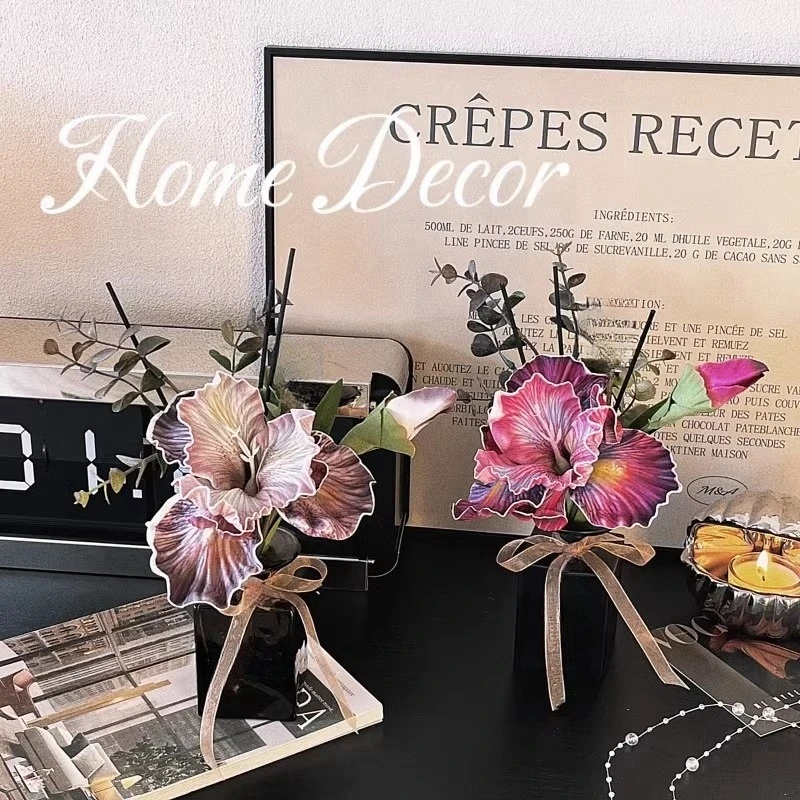 无火香薰摆件仿真鸢尾花桌面装饰摆件家用室内熏香持久除异味散香