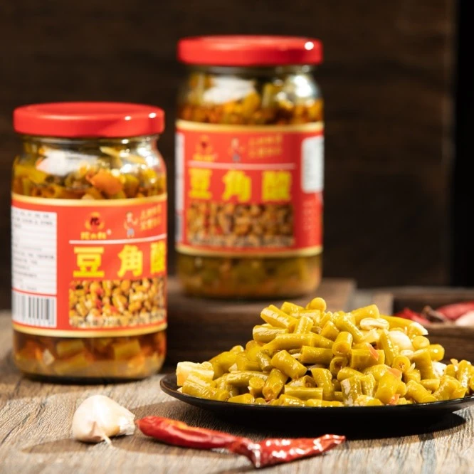 广西特产酸豆角农家香脆豆角酸配粥下饭菜开盖即食280克玻璃瓶装