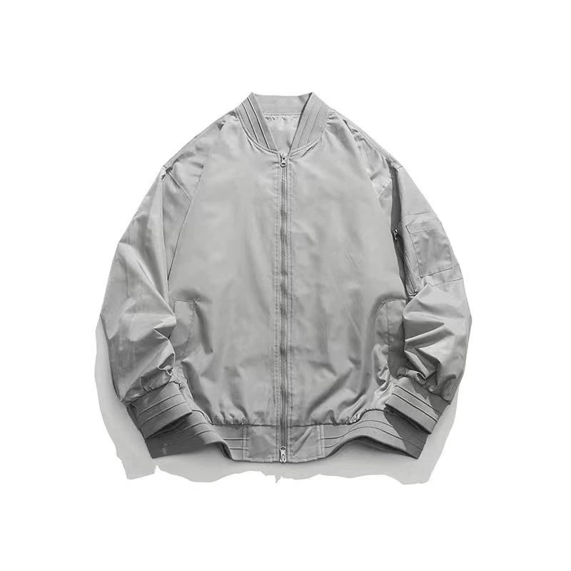 空军飞行员男女同款宽松版春秋棒球领口男士