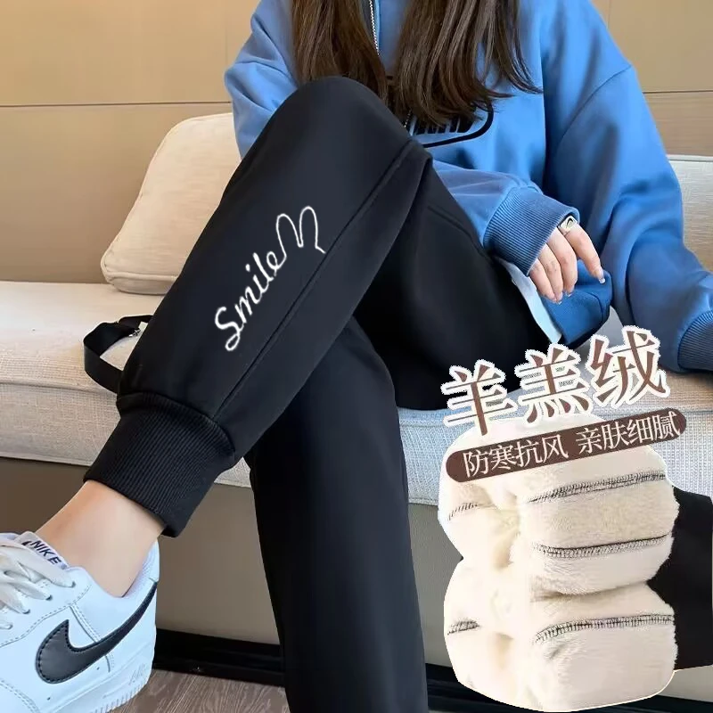 孕妇裤子秋冬外穿运动裤打底裤秋冬款休闲加绒加厚羊羔绒冬季卫裤