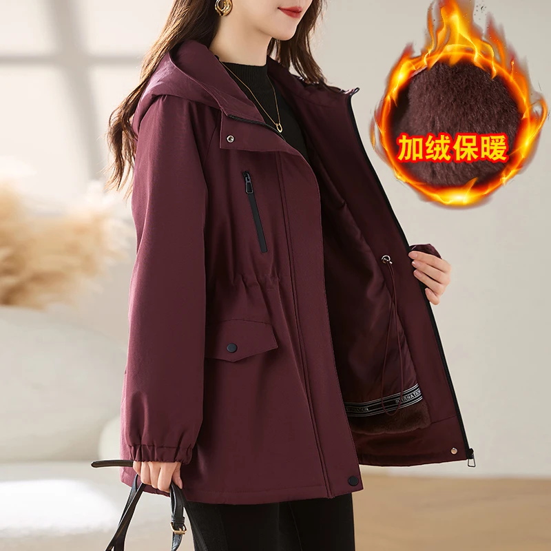 加绒派克棉服外套女冬季2025新款妈妈中长款宽松休闲保暖加厚棉衣