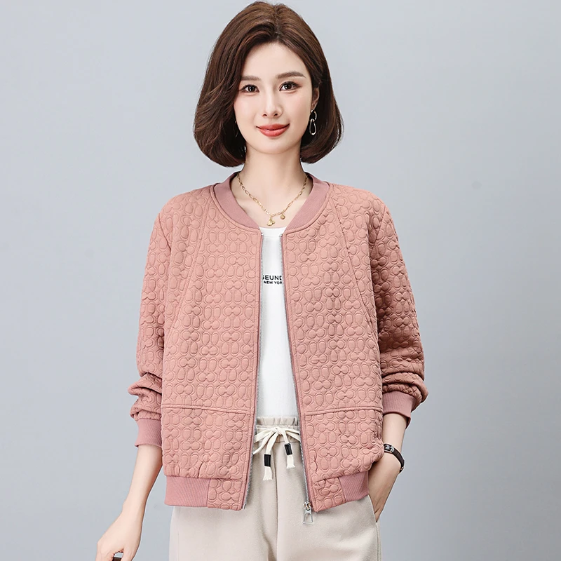 洋气高贵夹克短外套女春秋2025新款小个子妈妈宽松休闲棒球服上衣