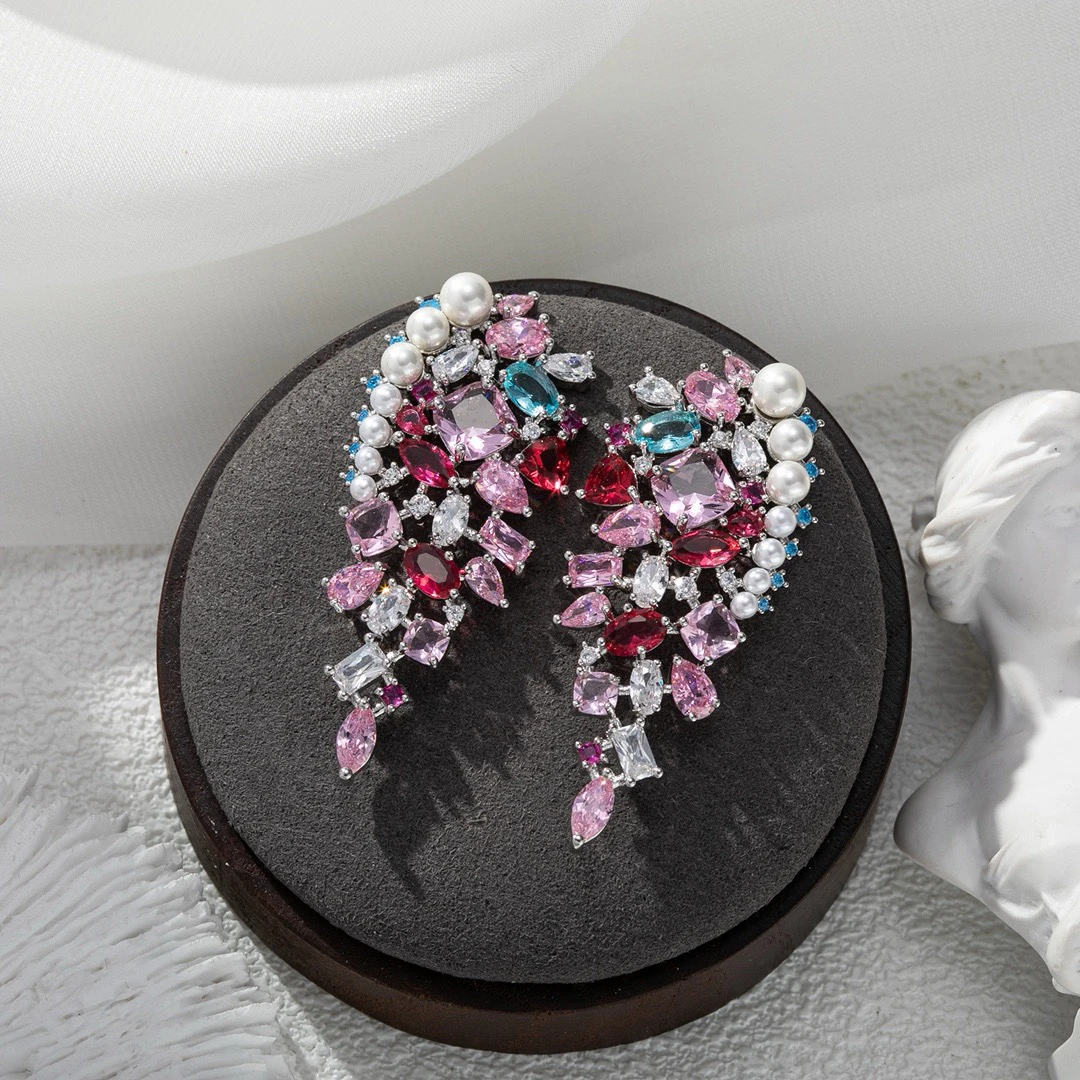 合金合成锆石耳饰 3750《浪漫花语》高级轻奢耳饰