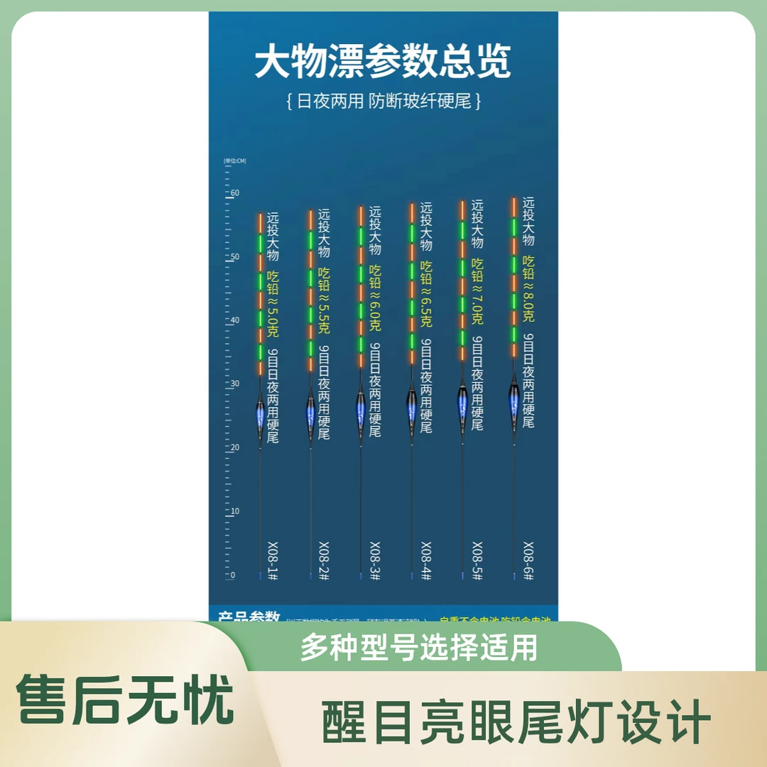 大物漂行程截口抽鲢鳙鲫鲤鱼漂超灵敏漂超长超硬尾加粗电子夜光漂
