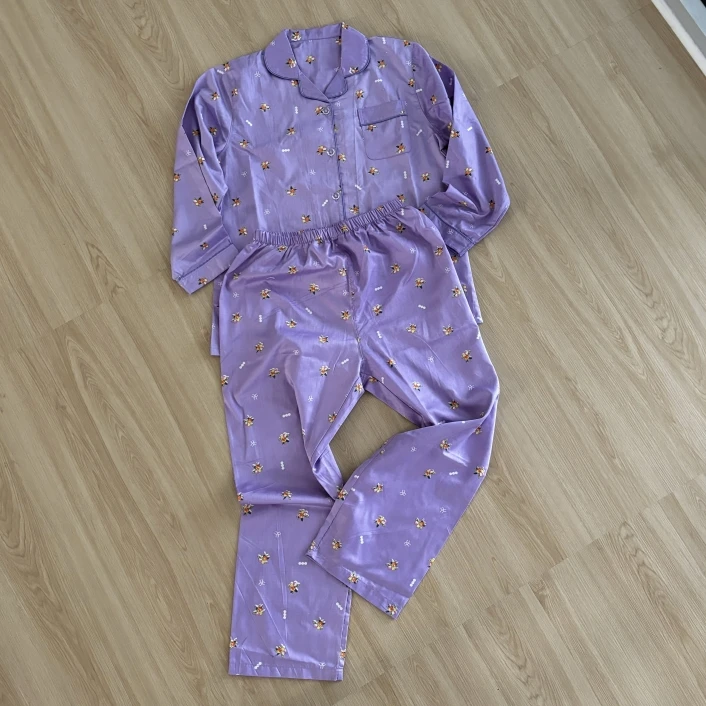 春秋季纯棉睡衣长袖长裤家居套装一百支棉亲肤家居贡缎百搭简约