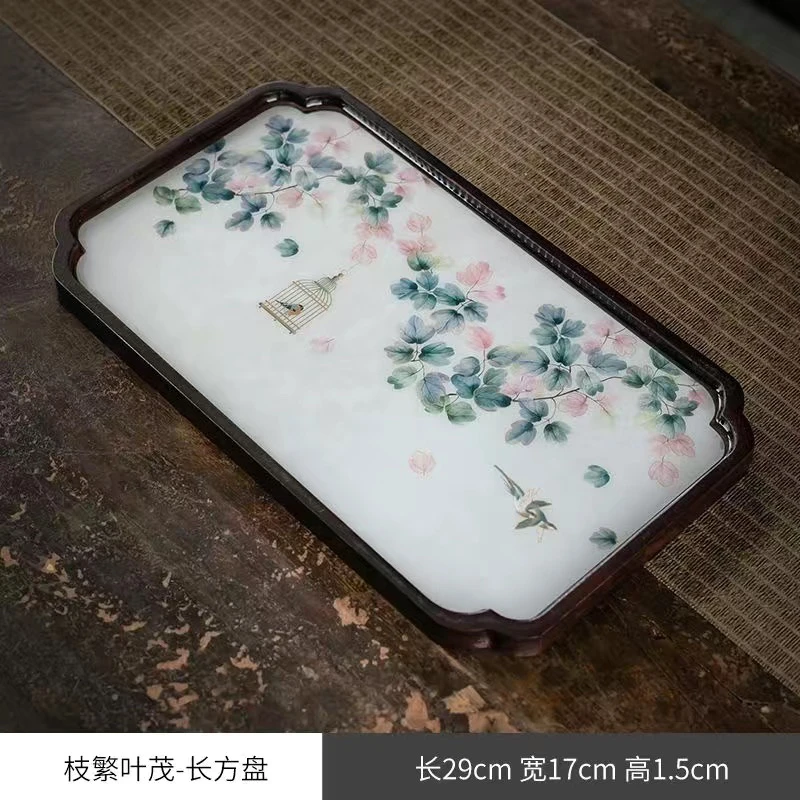 枝繁叶茂新款竹制干泡茶盘壶承中式复古功夫茶具茶托盘家用创意沥