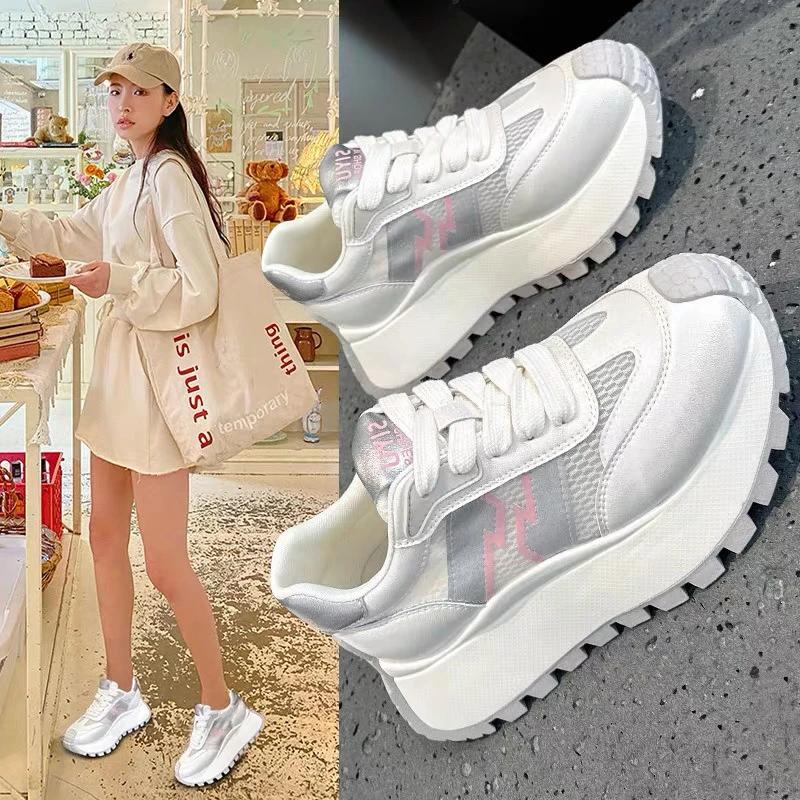 女2025夏新阿甘鞋款百搭增高网面网红爆款透气厚底