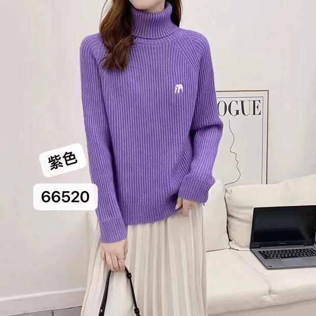 【海天一色】66520 M刺绣高领毛衣