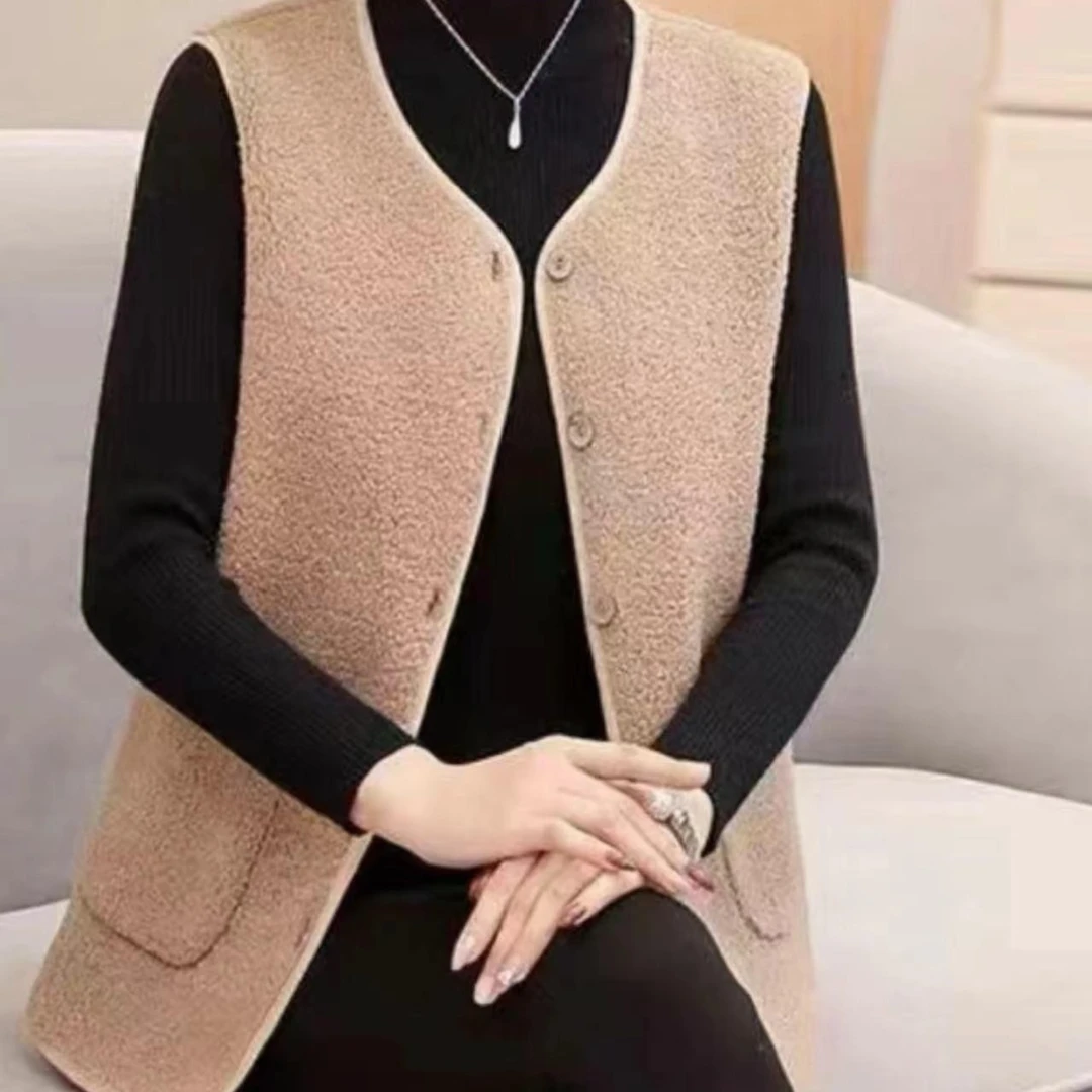 时尚韩版羊羔绒马甲66623款简单大方