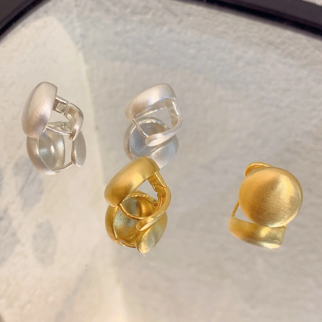 米梵缇 铜合金耳饰 欧美金属高级感拉丝精致轻奢耳环女 B2-077