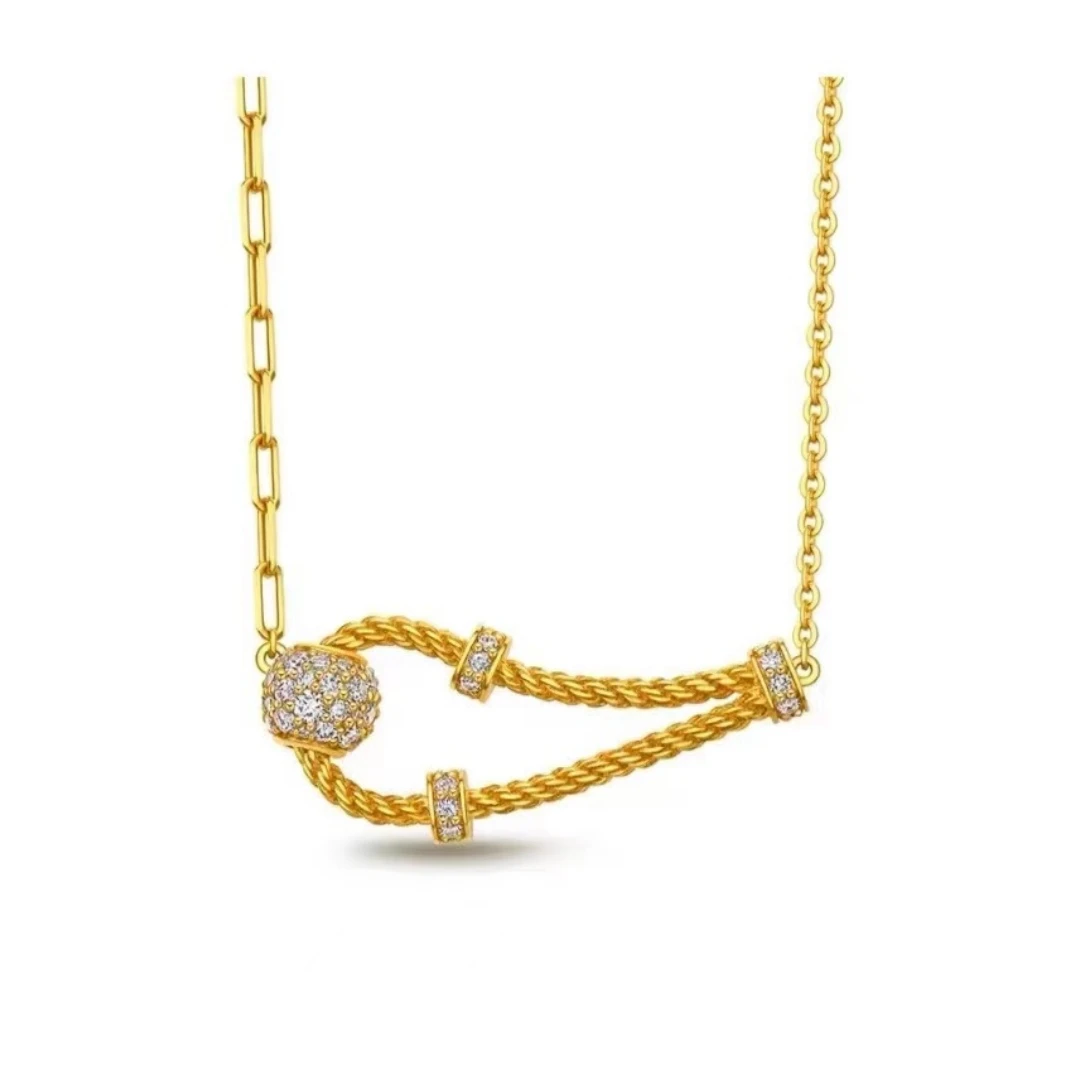 米梵缇 铜项链 国潮风轻奢马蹄扣爆款显白锁骨链女 长约45cm