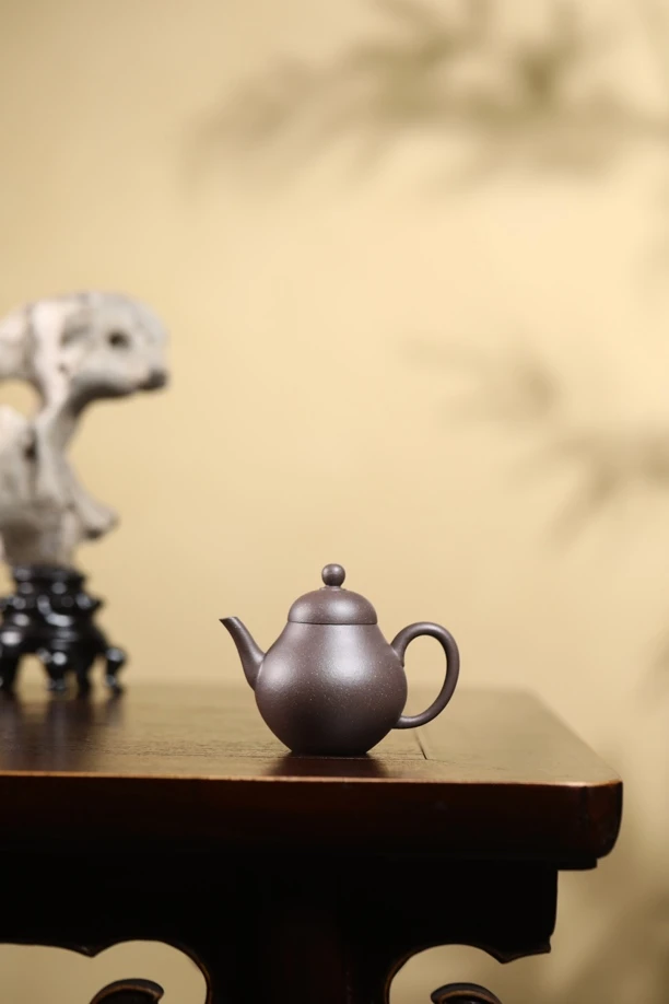 【梨形】宜兴原矿天青泥120cc精工半手制小容量紫砂壶