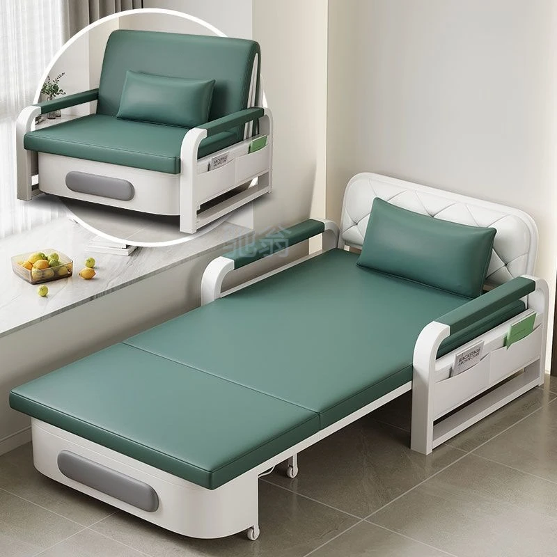 单人沙发床折叠客厅阳台多功能伸缩床家用简约沙发床高端实木伸缩