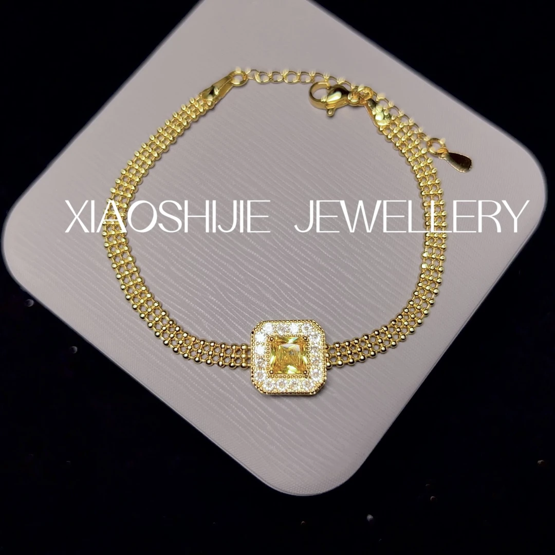 铜合金手链 黄方糖链条手链S0306