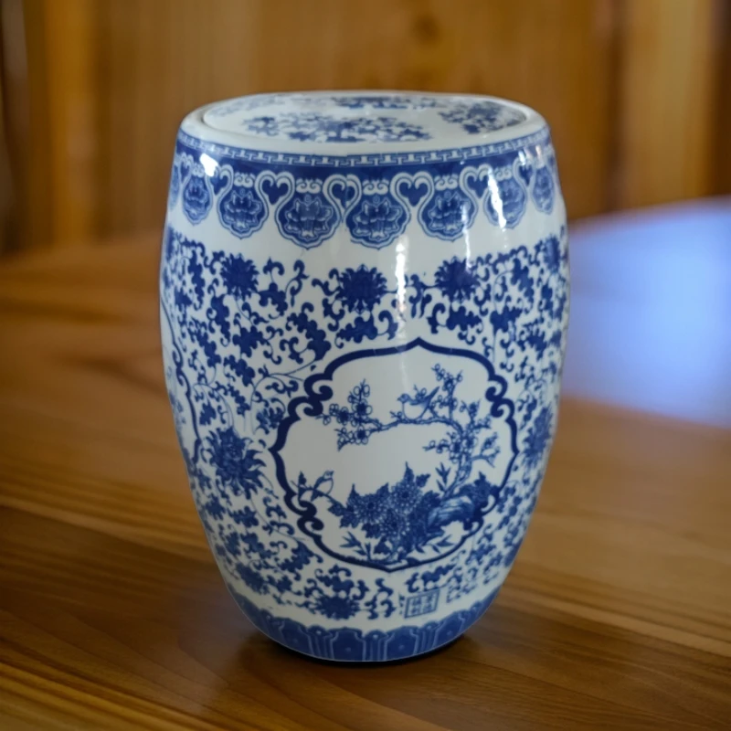 景德镇陶瓷30斤装满工青花缠枝莲米缸245