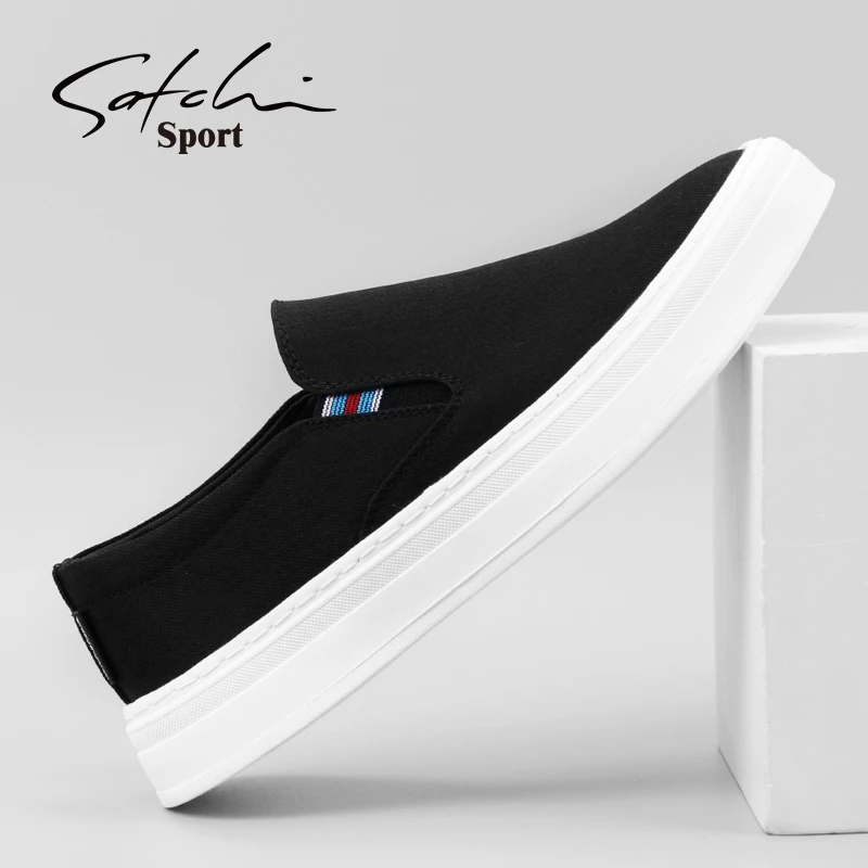 沙驰运动布鞋新款男鞋帆布鞋男士休闲鞋低帮套脚透气板鞋