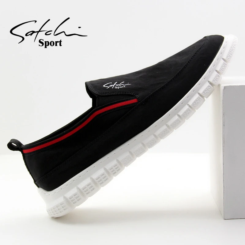 沙驰运动男鞋布鞋帆布鞋舒适套脚休闲鞋男式轻质板鞋