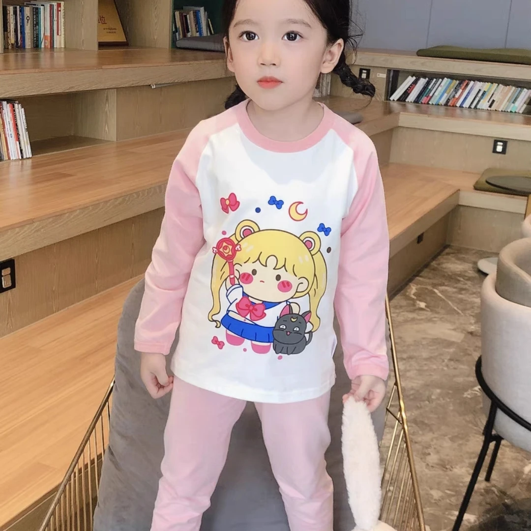 3372儿童家居服套装无骨男女童睡衣秋衣秋裤两件套装